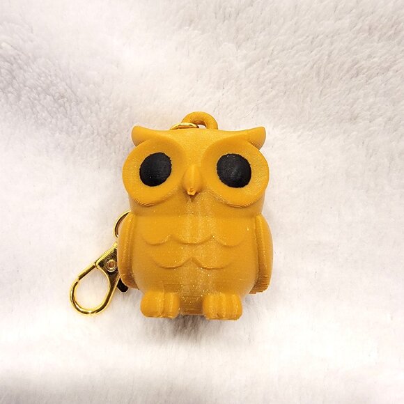 Handbags - 3D Print Gold Owl Keychain/Bag Charm